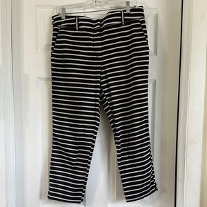 LOFT Black and White Striped Capris